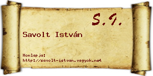 Savolt István névjegykártya